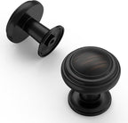 Amerdeco 10 Pack Oil Rubbed Bronze Cabinet Knobs Single Hole Cabinet Pulls 1 Inch Drawer Knobs for Bathroom Cabinets ZH0086