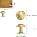 Amerdeco 10 Pack Brushed Gold Cabinet Knobs Single Hole Cabinet Pulls 1 Inch Drawer Knobs for Bathroom Cabinets ZH0086