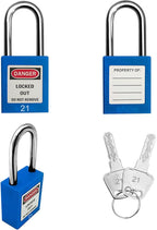 SAFBY Lockout Tagout Locks, Safety Padlock, Keyed Differently Loto Safety Padlocks for Lock Out Tag Out Kits Station (Blue 21-30)