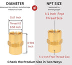 Brass Coupling 1/4 Inch NPT Female x 1/4 Inch NPT Female Hex Head Pipe Fitting, Compressor connector fnpt to fnpt Coupler, Air Hose Adapter Fittings, Thread 0.5" ID to 0.5" ID, 4 Pcs