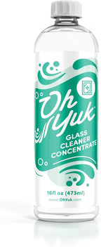 Oh Yuk Glass Cleaner Concentrate - Makes 4 Spray Bottles | Streak-Free Shine for Windows, Mirrors, and Shower Glass | Vegan, Biodegradable – 16 oz Refill