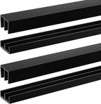 Landical 2 Sets Plastic Sliding Door Track Set for 1/4" Thick Panels Glass Cabinet Door Hardware System Window Sliding Track Easy Quick Installation(3ft,Black)