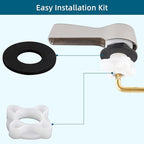 Hygie Rinse Metal Toilet Handle Lever Flush Replacement, 2PCS Universal Side Mount Toilet Handle with Stainless Steel Flapper Chains, Toilet Repair Kit, Brushed Nickel