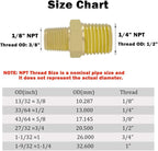 Hooshing 5PCS 1/4" to 1/8" NPT Male Brass Hex Nipple Reducing Pipe Fitting Adapter
