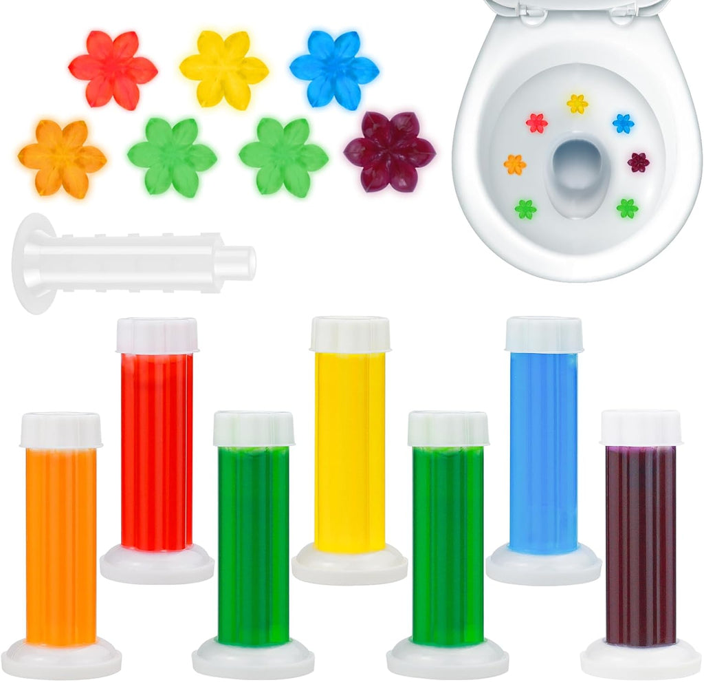 **84 Flowers** Toilet Gel Stamp | Long-Lasting Toilet Bowl Cleaner & Scent Freshener | Adhesive Gel Stamps for Fresh Fragrant Bathroom (Mix Scent)