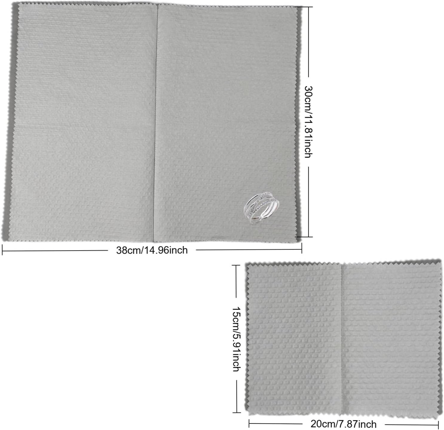 3 Piece Fine Jewelry Polishing Cloths Sterling Silver, Gold, Platinum Double Sided Jewelry Cleaner - Keeps It Shining1