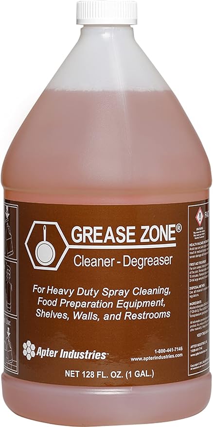 Grease Zone Food Safe Degreaser & All-Purpose Cleaner – Concentrated Restaurant Cleaning Degreaser for Fryer Boil Out & Kitchen Surfaces, 1 Gallon
