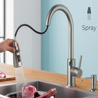 Touch-Less Kitchen Faucet, 3 Modes Pull Down Sprayer,LED Temperature Control,Sensor Activated,Ceramic Valve, 360-Degree Rotation,1 or 3 Hole Deck Plate.10-Year Warranty. (KW-78SN,Brushed Nickel)
