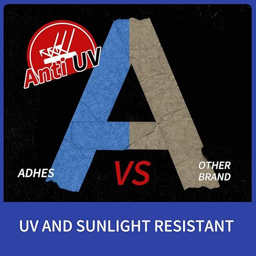 ADHES Blue Painters Tape Blue Tape Painting Tape for Walls,UV Anti,14 Days Clean Remove,1.5inch x 60yard,6Rolls