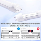 Aolyty T8 LED Tube Light, 9W Shop Light 6500K Super Bright Dual End Powered No Ballast Bypass Light fixtures 2ft 24" for Warehouse, Garage, Office, Home - 10 Pack
