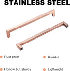 20 Pack 8 Inch Kitchen Cabinet Handles Antique Copper Drawer Pulls Stainless Steel Square Cabinet Pulls Copper Handles for Cabinets and Drawers Modern Cupboard Handles