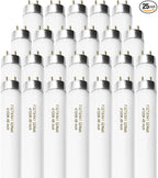 25 Pack F32T8/841 Fluorescent Tube 48 Inch, T8 Fluorescent Light Bulb 4 Foot 32 Watt 4100K Cool White 2600 Lumens G13 Base
