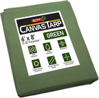 Mytee Products 6' x 8' Green Canvas Tarp 12oz Heavy Duty Water Resistant