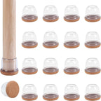 Ezprotekt 24 Pcs Clear Chair Leg Floor Protectors for Hardwood Floors, Floor Protectors for Chairs, Felt Furniture Pads Covers, Chair Leg Socks Bar Stool Leg Floor Protectors Caps (M Fit: 0.87"-1")
