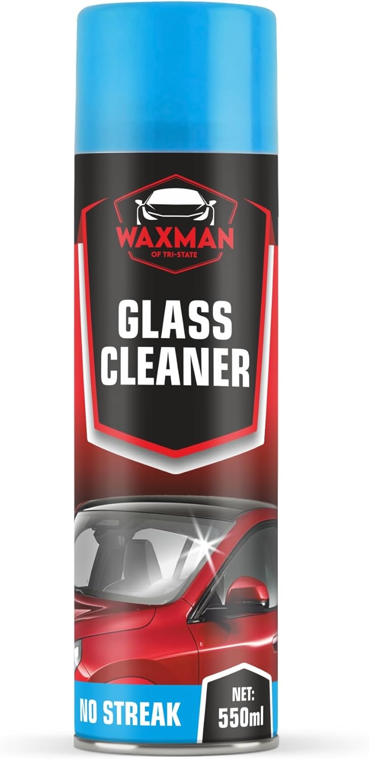 Foaming Glass Cleaner Spray – 550ml Aerosol No-Streak Foam – Powerful Cleaner for Car, Window & Mirror – Crystal Clear Shine, Tackles Tough Grime