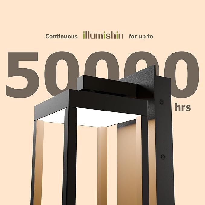 Outdoor Dusk to Dawn Exterior Light Fixture Wall Sconce Modern Style 800LM 13W Waterproof Rustproof Aluminum Glass Shade Porch Lantern Garage Garden Patio Matte Black Lamp