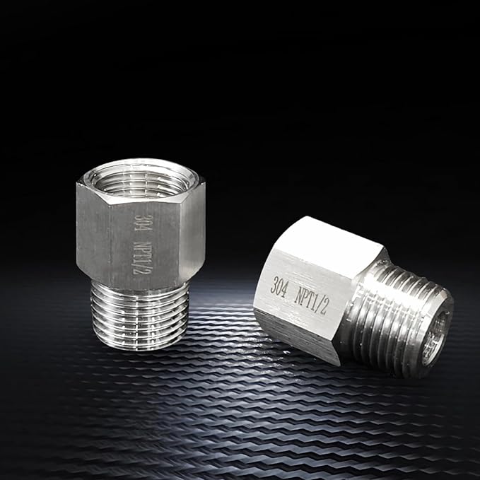 2 pieces NPT1/2 Female to NPT1/2 Male adapter,Reducer Adapter, Fabricate of 304 Stainless Steel.