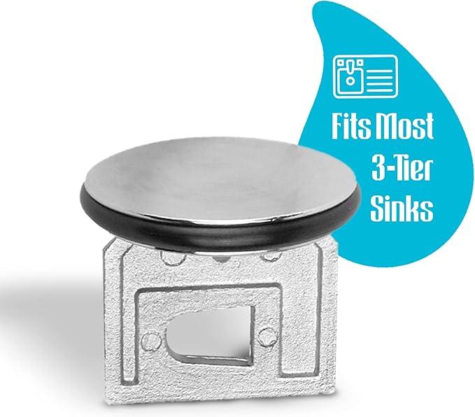 Twist Waste Drain Valve Plunger with O Ring, Valve Drain Stopper for 3-Tier Sink Twist Waste Drain, Must-Have Replacement Accessory for 3 Compartment Sink Repair.