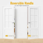 HOSOM Interior Door Levers Passage Door Handles Heavy Duty No Locking Door Handle Set for Hallway, Closet Doors, Satin Nickel Door Handle with Square Plate, 1 Pack