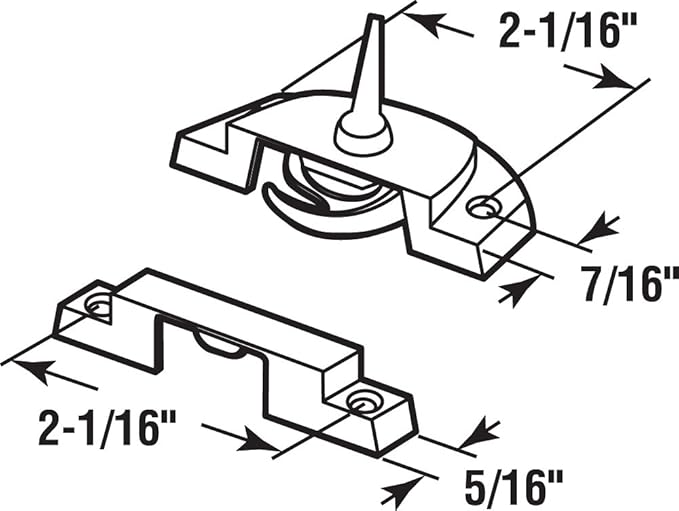 Prime-Line F 2588 Sash Lock, 2-1/16 In. Hole Centers, Fits Single and Double Hung vinyl Windows, Diecast, White, (Single Pack)