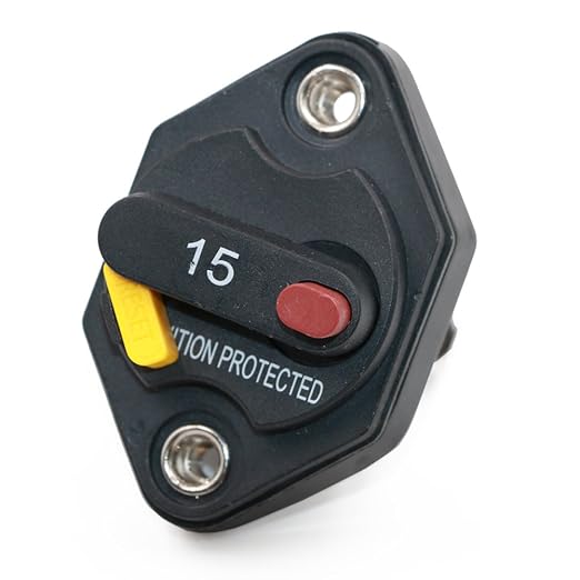 T3 32V DC 15 Amp Panel Mount Circuit Breaker with Manual Reset Switchable for Marine Truck Boat RV Automotive-15A