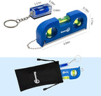Sanung Magnetic Level Set, 2PCS Portable Bubble Torpedo + 2PCS Acrylic Spirit Levels with Keychain for Quick Attach, 45 90 180 Degree Measurement
