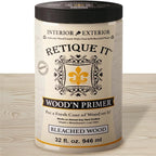 Retique It Wood'n Primer - Paint it then stain it - Stainable Wood Fiber Paint (Bleached Wood, Large)