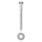 3/8 x 5 (50 Pack) Lag Screw Kit, 50 Screws and 50 washers, Hot Dip Galvanized, Meets ASME B18.2.1 Industrial/Commercial Grade by Makers Bolt