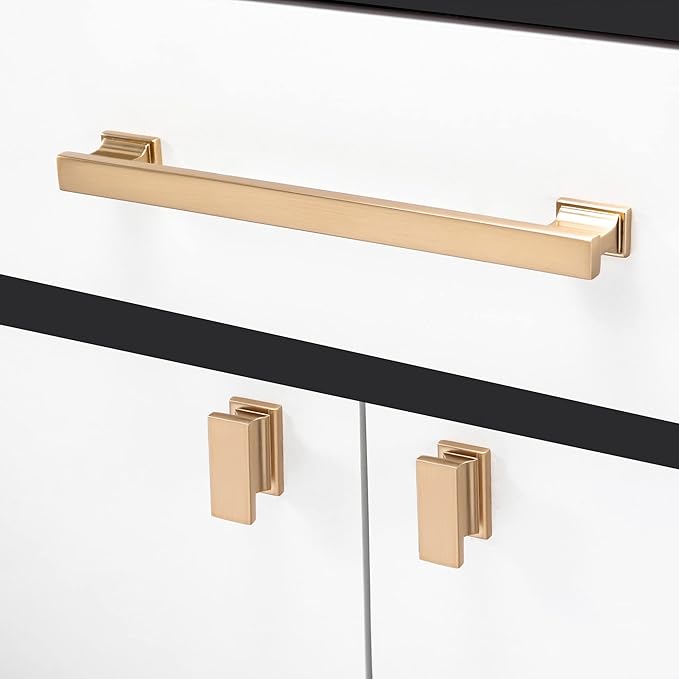 COTYKILEY 10 Pack 7.5 Inch(192mm) Champagne Copper Cabinet Handles Gold Kitchen Cabinet Pulls Cabinet Door Handles Kitchen Cabinet Hardware