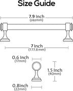 Alzassbg 5 Pack Matt Gold Cabinet Pulls, 7 Inch(177.8mm) Hole Centers Cabinet Handles Kitchen Hardware Straight Bar for Cabinets and Drawer AL3082MGP