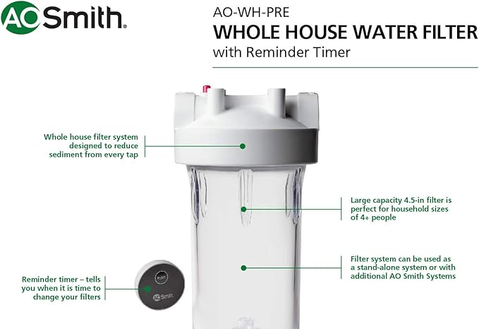 AO Smith Single-Stage Whole House Water Filter - Included Reminder Timer