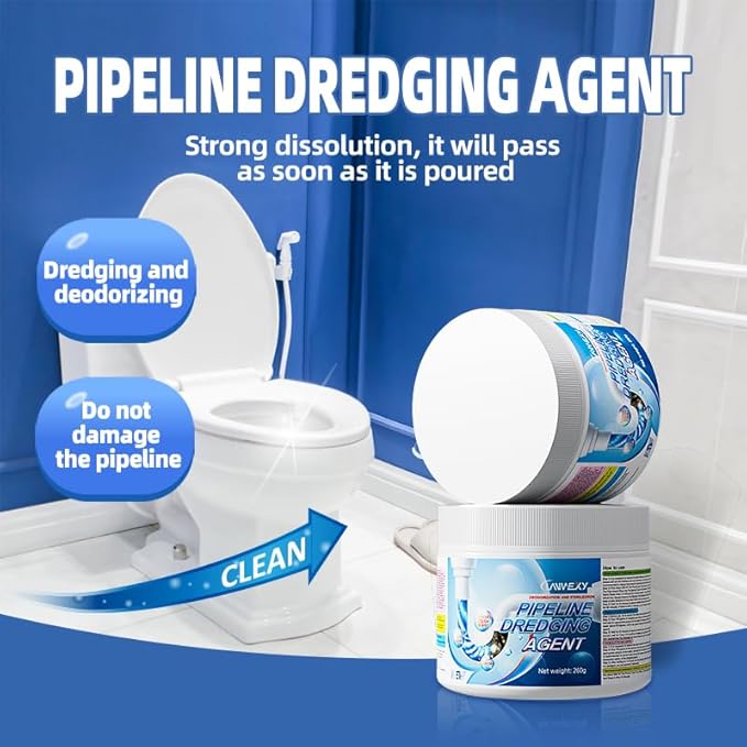 Lanwexy-sink drain hair clog remover cleaner、toilet unclogger heavy duty、bathroom shower pipeline dredging agent、unclog clogged drain、clogged【2 bottles】