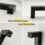 20 Pack Oil Rubbed Bronze Cabinet Handles 5 Inch Square Drawer Pulls Black Cabinet Pulls with Bronze Edge Cupboard Handles Modern Stainless Steel Kitchen Cabinet Hardware