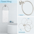 Cilee 10 Piece Brushed Nickel Bathroom Hardware Set, 24 inch Brushed Nickel Towel bar Towel Ring Toilet Paper Holder Robe Towel Hook, SUS304 Stainless Steel Bathroom Accessory Set