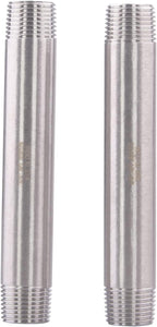 3/8" X 3/8" NPT Male Nipple Stainless Steel 304 Cast Pipe Coupling Fitting 4" Length (pack of 2)