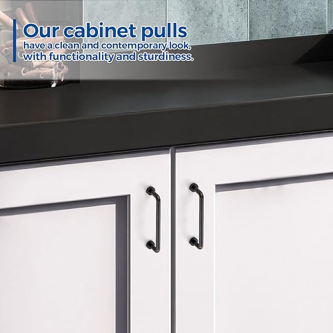 JOY DECOR Cabinet Pulls – 3-3/4 Inch Hole Center, Oil Rubbed Bronze, 15 Pack, Zinc Alloy Cabinet Handles for Drawers & Cupboard – Vintage Style Hardware for Kitchen, Bathroom, Dresser