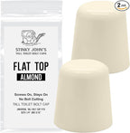 Stinky John's Tall Toilet Bolt Caps: Don't Cut Those Bolts! 100% Made in USA, Toilet Bolt Caps, Bolt Covers, Universal Fit, Flat Top 2 pack in ALMOND
