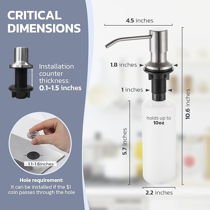 WEWE Kitchen Sink Faucet with Soap Dispenser, Kitchen Faucet with Pull Down Sprayer 3 Modes Stainless Steel Single Handle Single Hole Pull Out Brushed Nickel Faucet for Bar Laundry RV Utility Sink