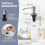 WEWE Kitchen Sink Faucet with Soap Dispenser, Kitchen Faucet with Pull Down Sprayer 3 Modes Stainless Steel Single Handle Single Hole Pull Out Brushed Nickel Faucet for Bar Laundry RV Utility Sink