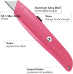 DIYSELF Utility Knife, 20 Pack Heavy Duty Box Cutter Retractable, Box Cutter Knife, Box Opener, Cardboard Cutter, Utility Knives for Garage, Home and Office, Box Cutters for Daily Use (Pink)