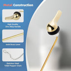 iFealClear Polished Gold Metal Universal Toilet Handle Replacement Kit, Front Mount Toilet Tank Flush Lever Handle with Nut Lock, Toilet Trip Lever Fits Most Toilets, Sold Brass Material