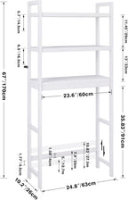 SMIBUY Bathroom Storage Shelf, Bamboo Over-The-Toilet Organizer Rack, Freestanding Toilet Space Saver with 3-Tier Adjustable Shelves (White)