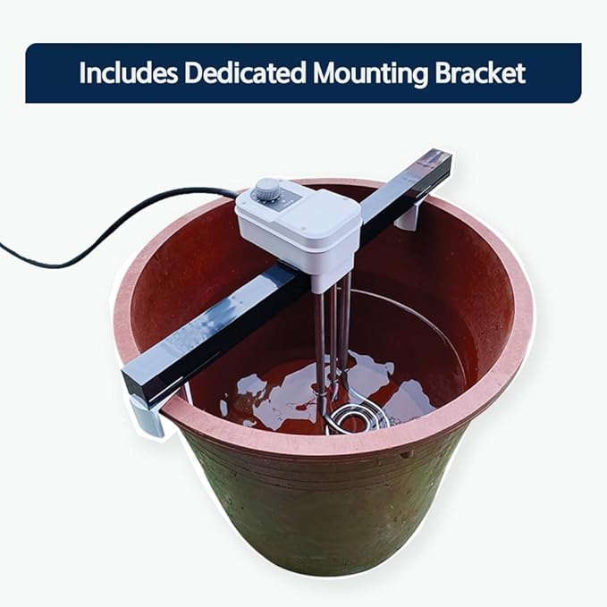 KD 1600W Immersion Bucket Water Heater with Dedicated Mounting Bracket, Auto Shutoff, Overheating Prevention, Auto Water Level Sensor, Adjustable Thermostat, Stainless Steel, Made in Korea (KDDG16K)