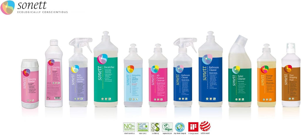 Sonett Organic Floor Cleaner -Protects waxed, oiled and varnished floors with a natural wax film without build-up. For tiles stone wood cork parquets laminates linoleum and plastics (17 fl. oz.)