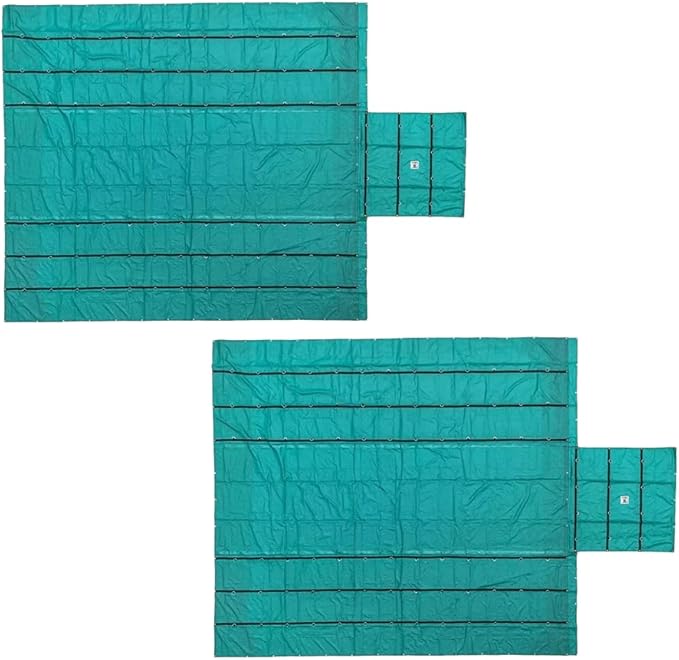 Mytee Products 2 Pack 24' x 27' Flatbed Trailer Lumber Tarp with 8 FT Drop - Heavy Duty Green 18 Oz Vinyl Waterproof Tarp for Truck/Trailers to Protect Cargo from Wind, Rain, Snow, and Sun