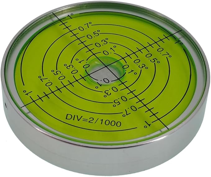 6'/2mm Point high Precision Universal Level Bubble Metal Bubble Water Leveler Cross Gauge Small Household (Silver Green Magnetic)