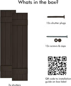 Board & Batten Vinyl Shutters (1 Pair) | 11"x31" (3-Board) - Stone Mason Brown | Exterior Window Shutters | Includes Mounting Hardware | Simple Installation | Made in USA