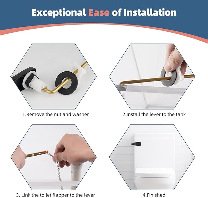 Universal Toilet Handle Replacement Kit, Front Mount Toilet Trip Lever Compatible with American Standard Toilet, Brass Toilet Flusher Replacement with Stainless Steel Flapper Chain, Oil Rubbed Bronze