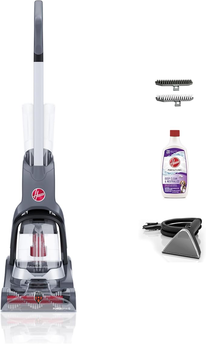 Hoover PowerDash Pet Advanced Compact Carpet Cleaner Machine with Above Floor Cleaning, Lightweight Carpet Shampooer Machine, Pair with a Hoover Carpet Cleaner Solution for a Bright, Refreshed Home