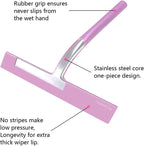 RICHMIRTH Silicone Rubber Blade Shower Squeegee 9" in Width Window & Car Squeegee - Pink